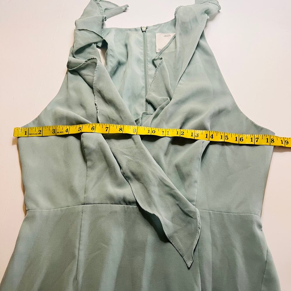C/Meo Collective Be About You Ruffle Maxi Dress Size Large Sage Green - Picture 7 of 10